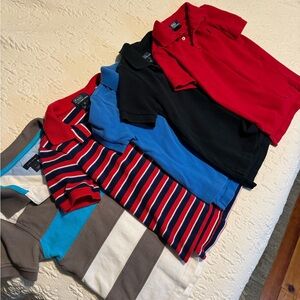 5 polos 4-Ralph Lauren, one Tommy Hilfiger, one cat & Jack for free